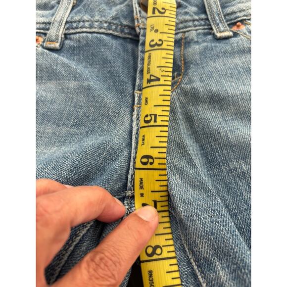 VTG 90s Y2K Grunge American Eagle Outfitters Womens Med Wash Wide Leg Jeans Sz 0 - Picture 5 of 12